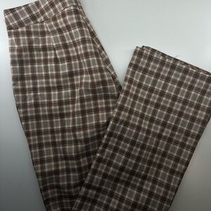 Women's Plaid Brown Pants